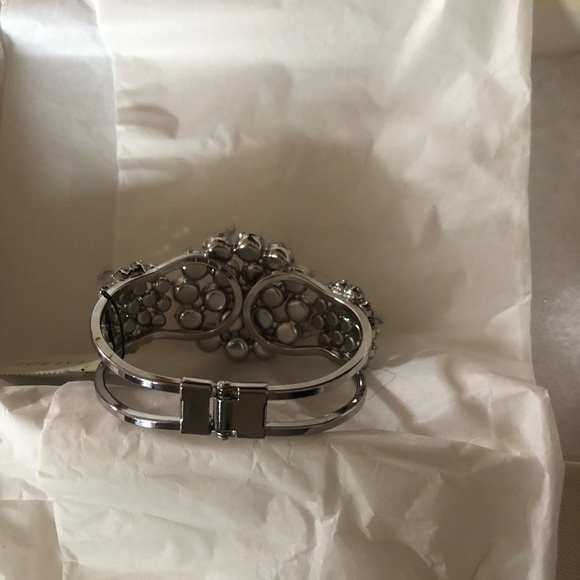 Talbots Silver-tone and Rhinestone Cuff Special Occasion Bracelet - Picture 3 of 5